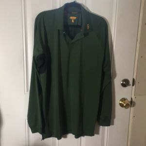 Ironclad green long sleeved two button polo shirt pocket on sleeve size Large
